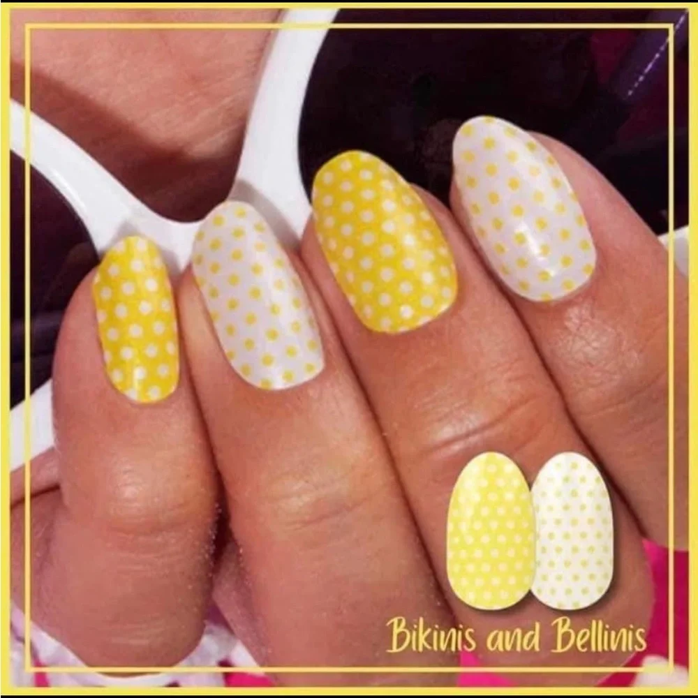 *Retired* Color Street: Bikinis and Bellinis | Polka Dot Yellow White Summer - Picture 2 of 11